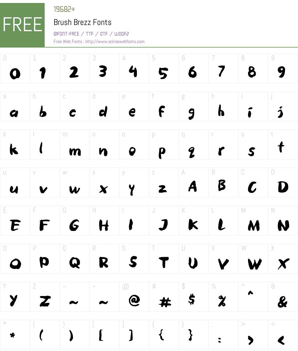 Brush Brezz Font Screenshots
