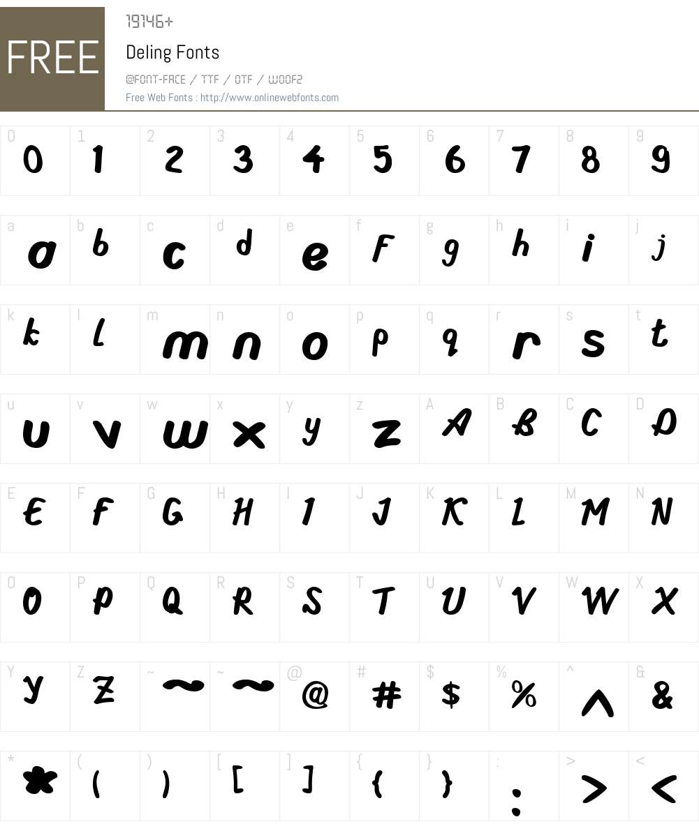 Deling Font Screenshots