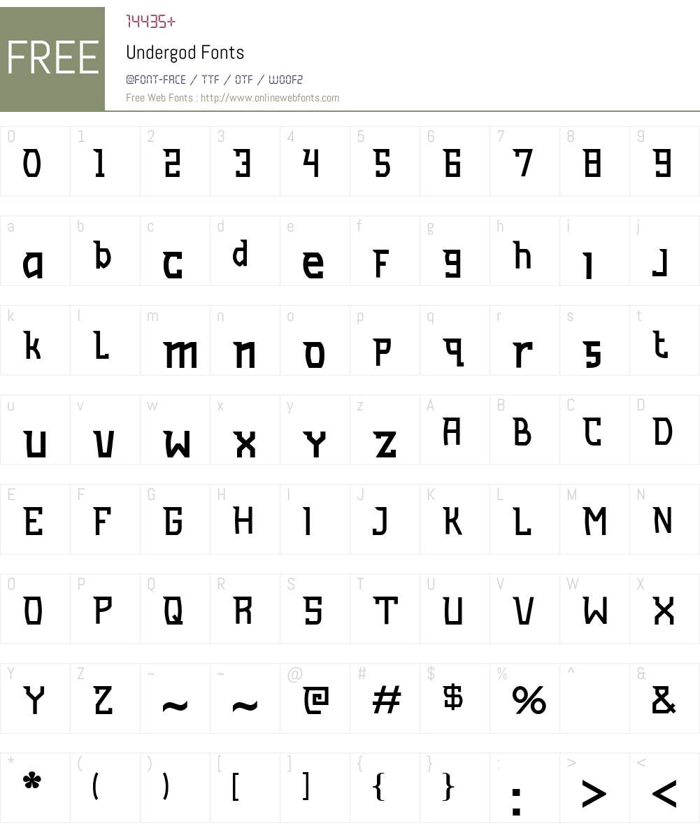 Undergod Font Screenshots
