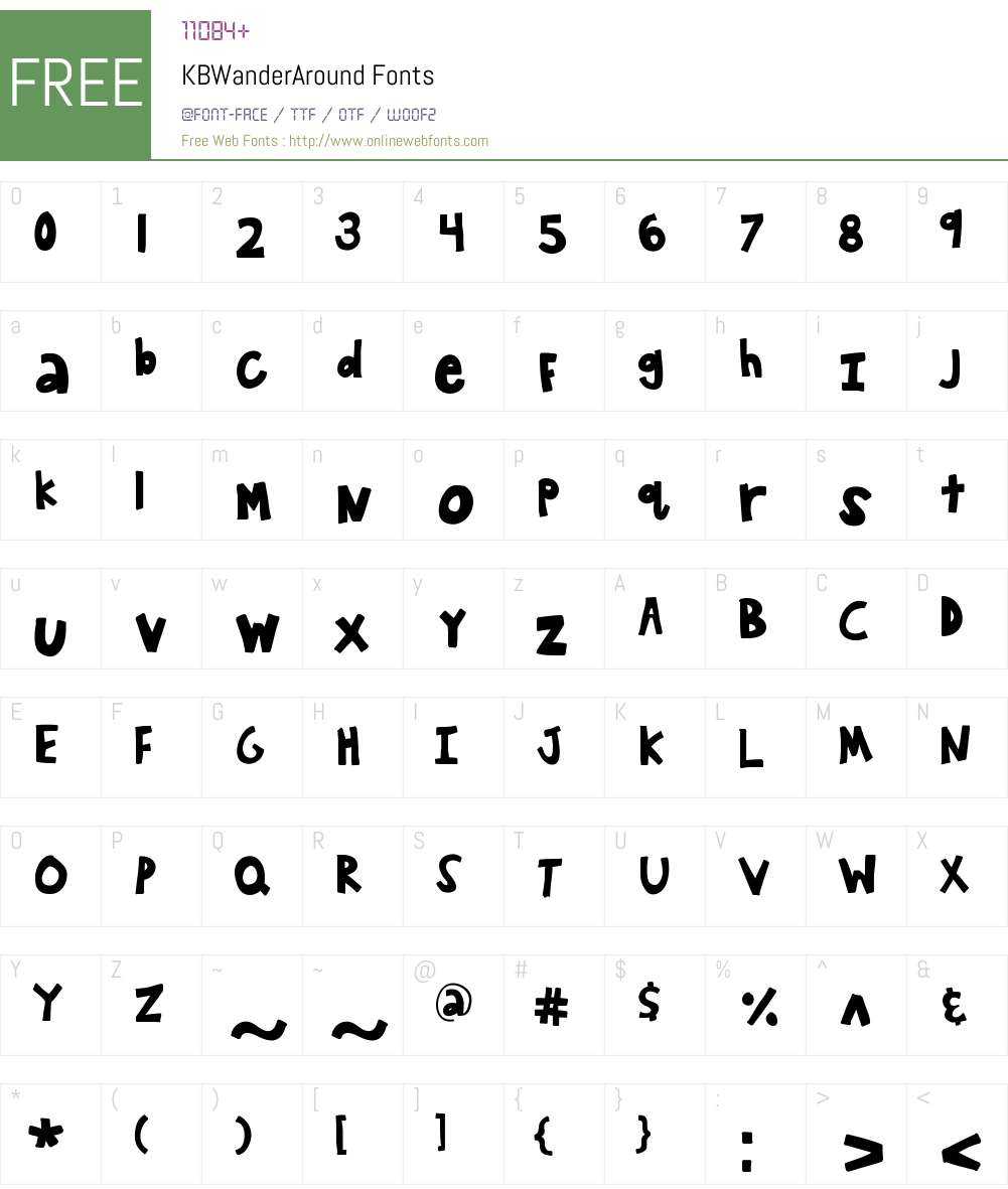 KBWanderAround Font Screenshots