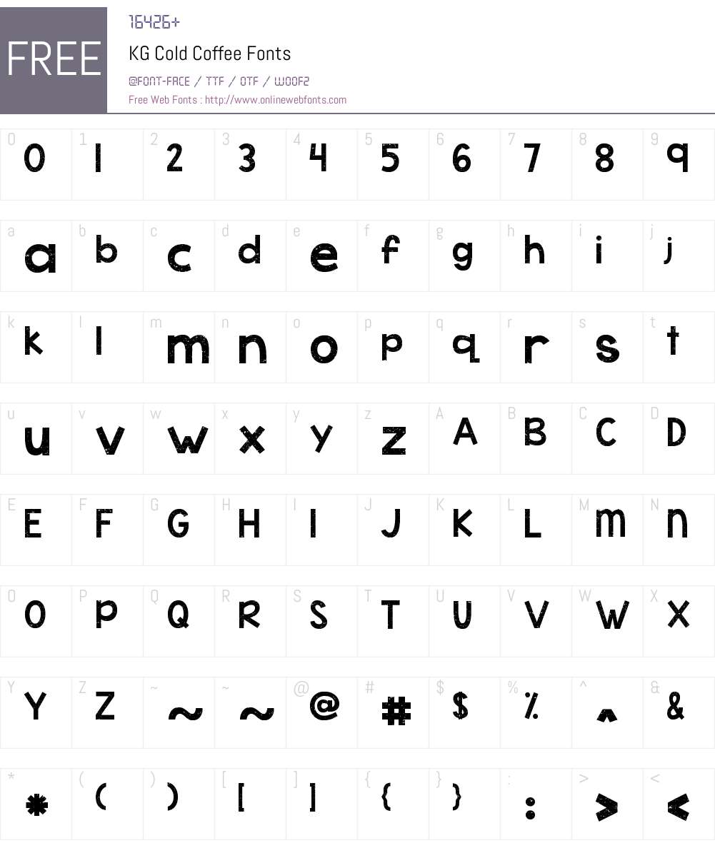 KG Cold Coffee Font Screenshots