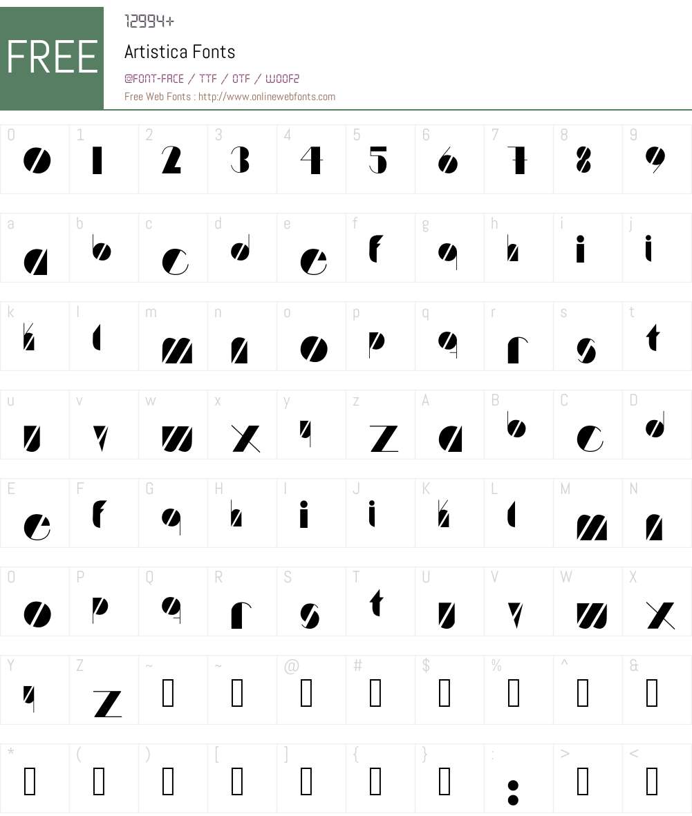 Artistica Font Screenshots