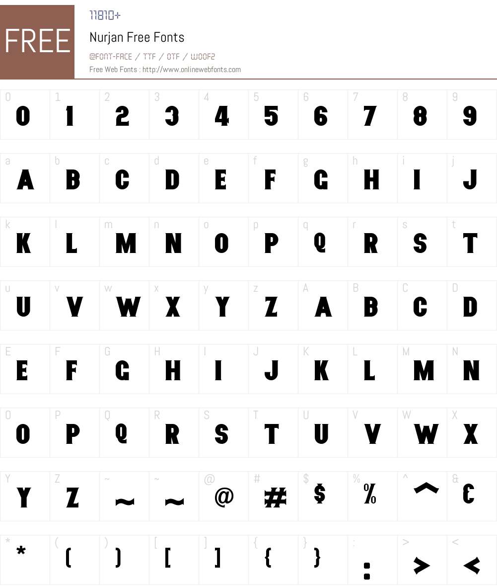 Nurjan Free Font Screenshots