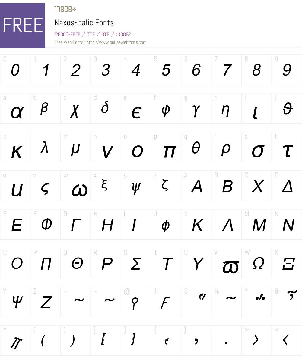 Naxos Font Screenshots