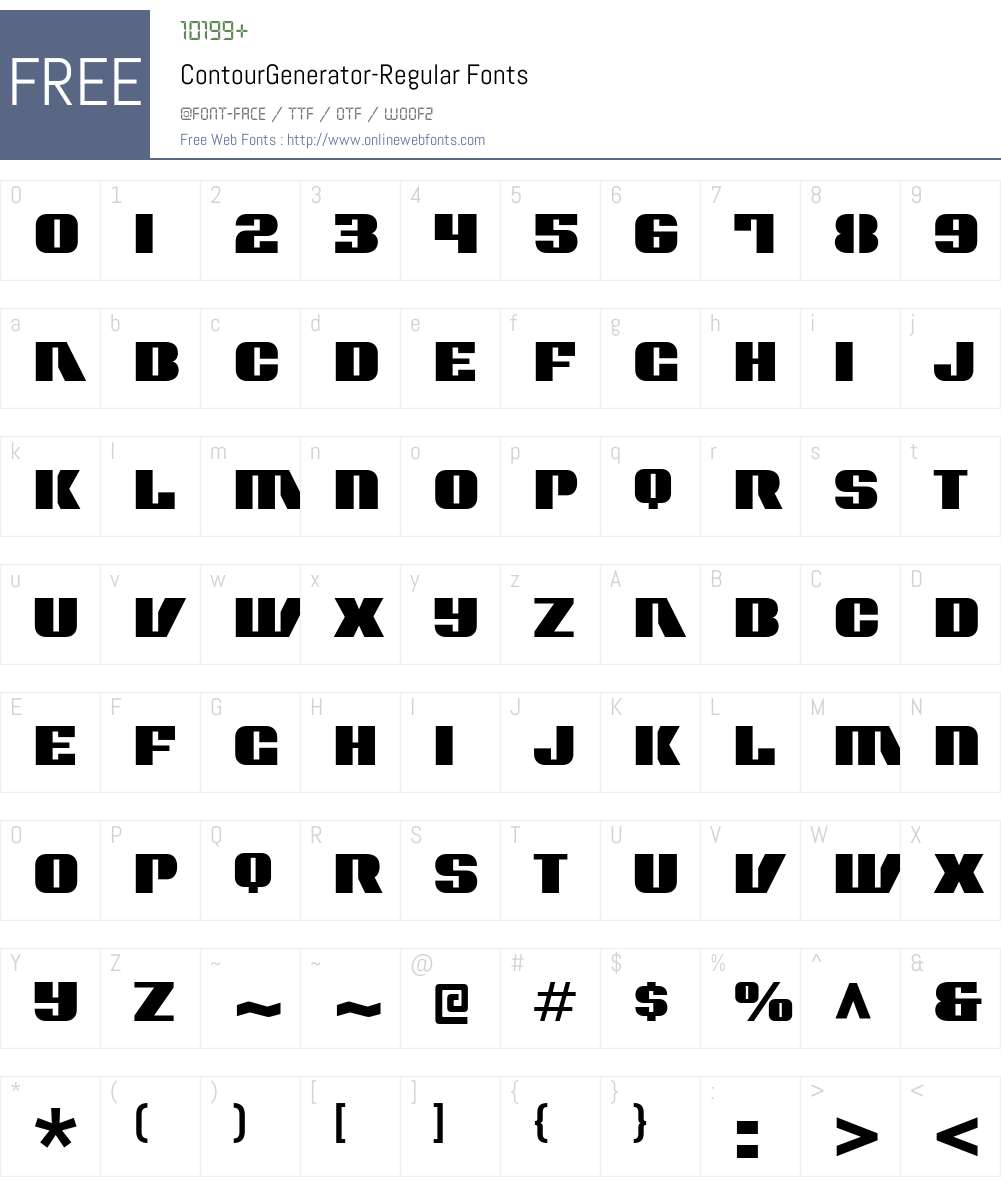 Contour Generator Font Screenshots