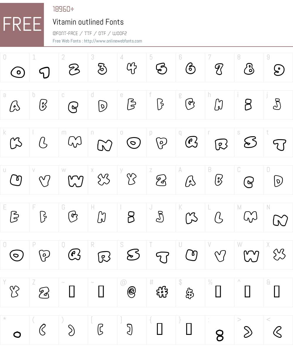 Vitamin outlined Font Screenshots