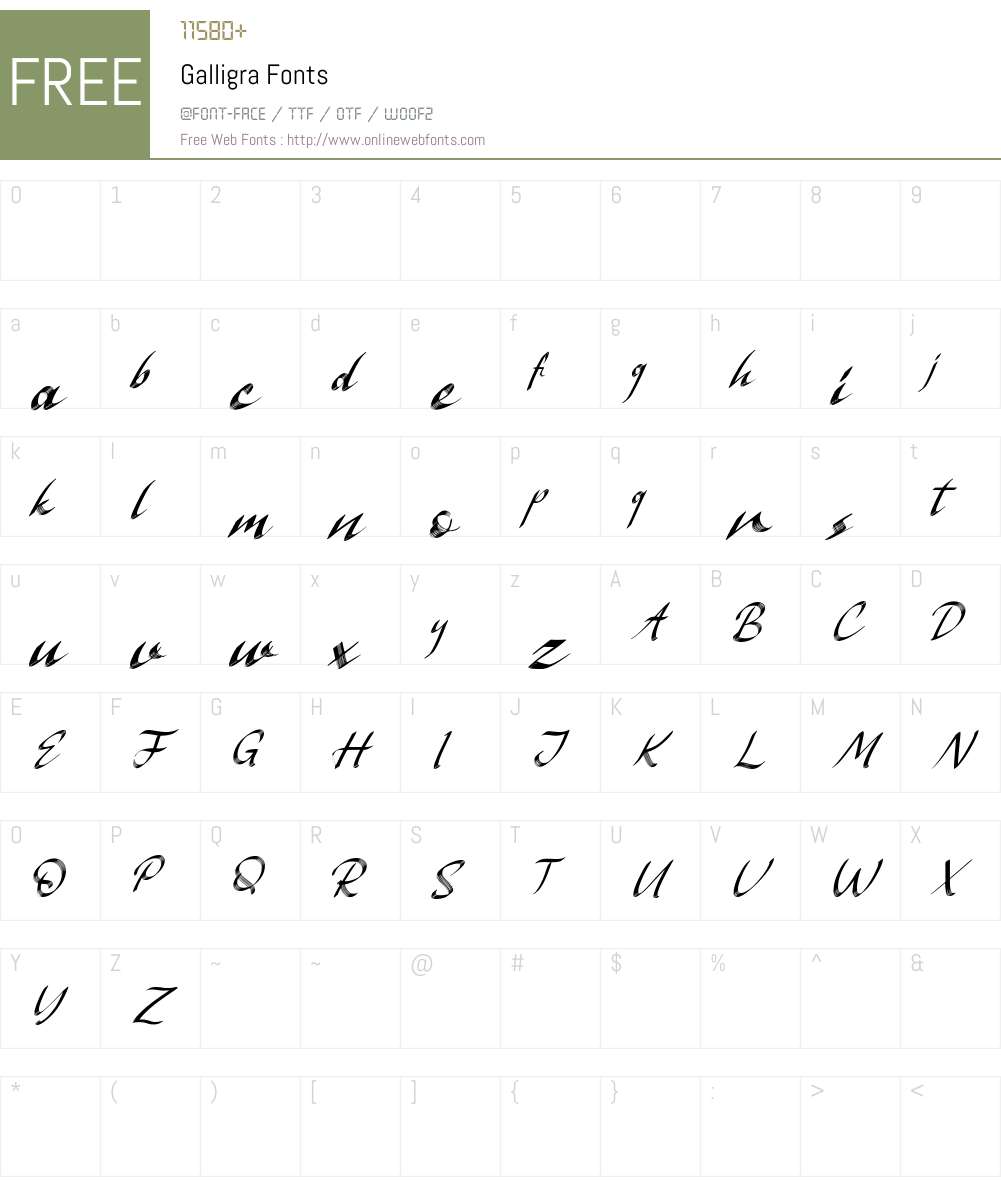 Galligra Font Screenshots