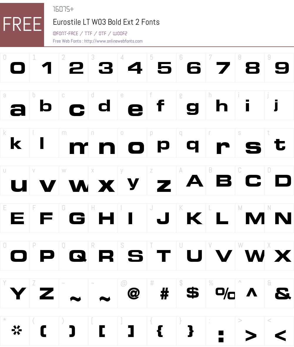 Eurostile Font Screenshots