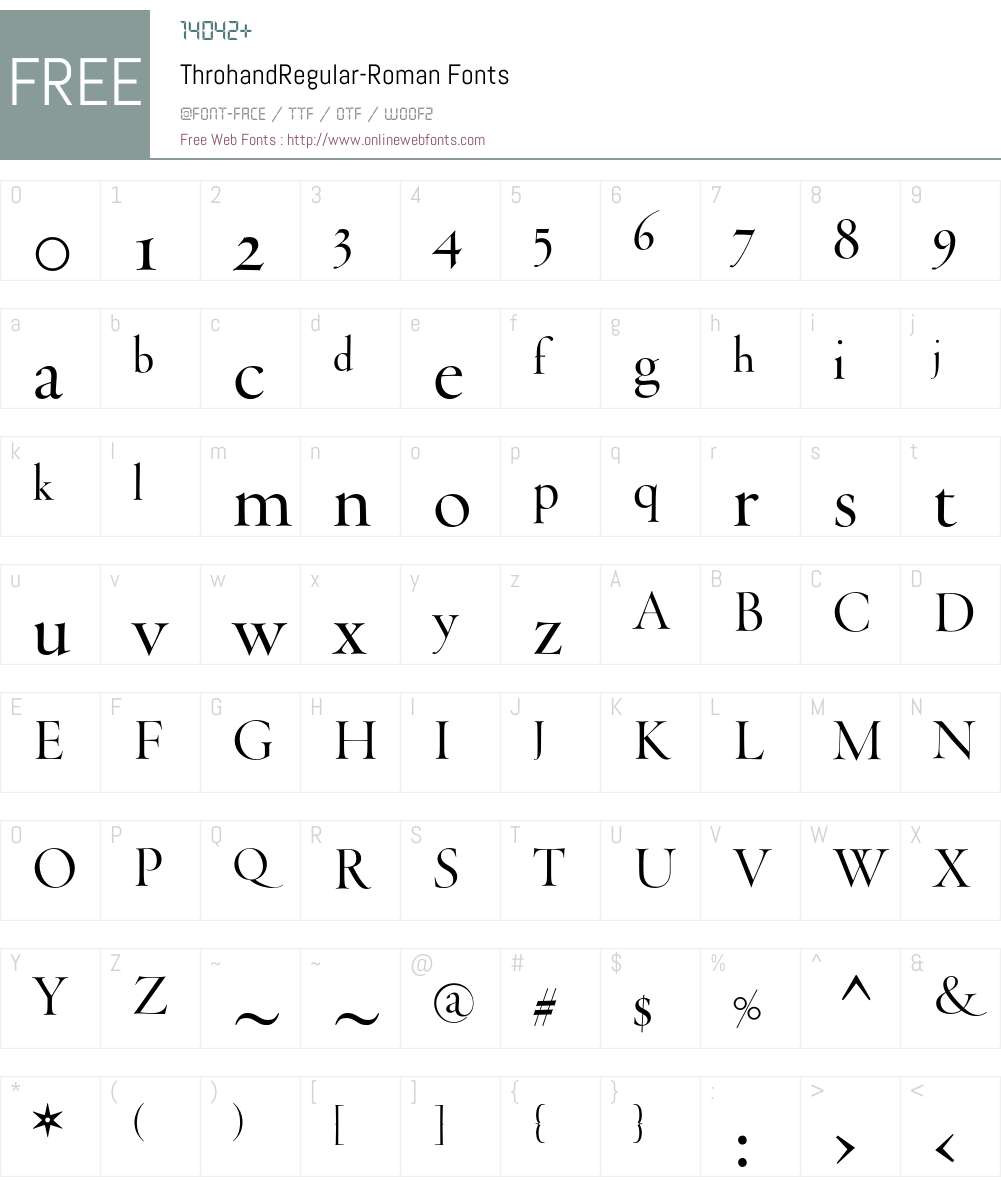 ThrohandRegular Font Screenshots