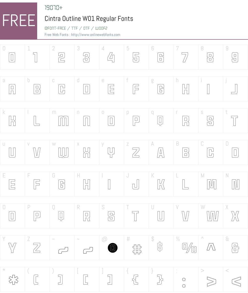 CintraOutlineW01-Regular Font Screenshots