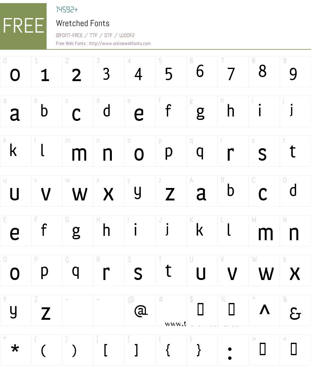 Wretched Font Screenshots