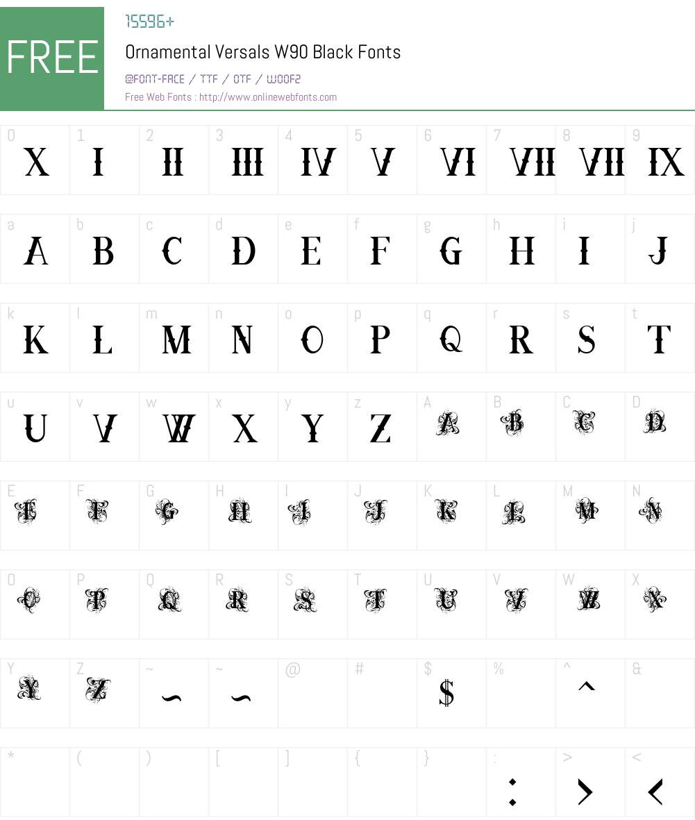 OrnamentalVersalsW90-Black Font Screenshots