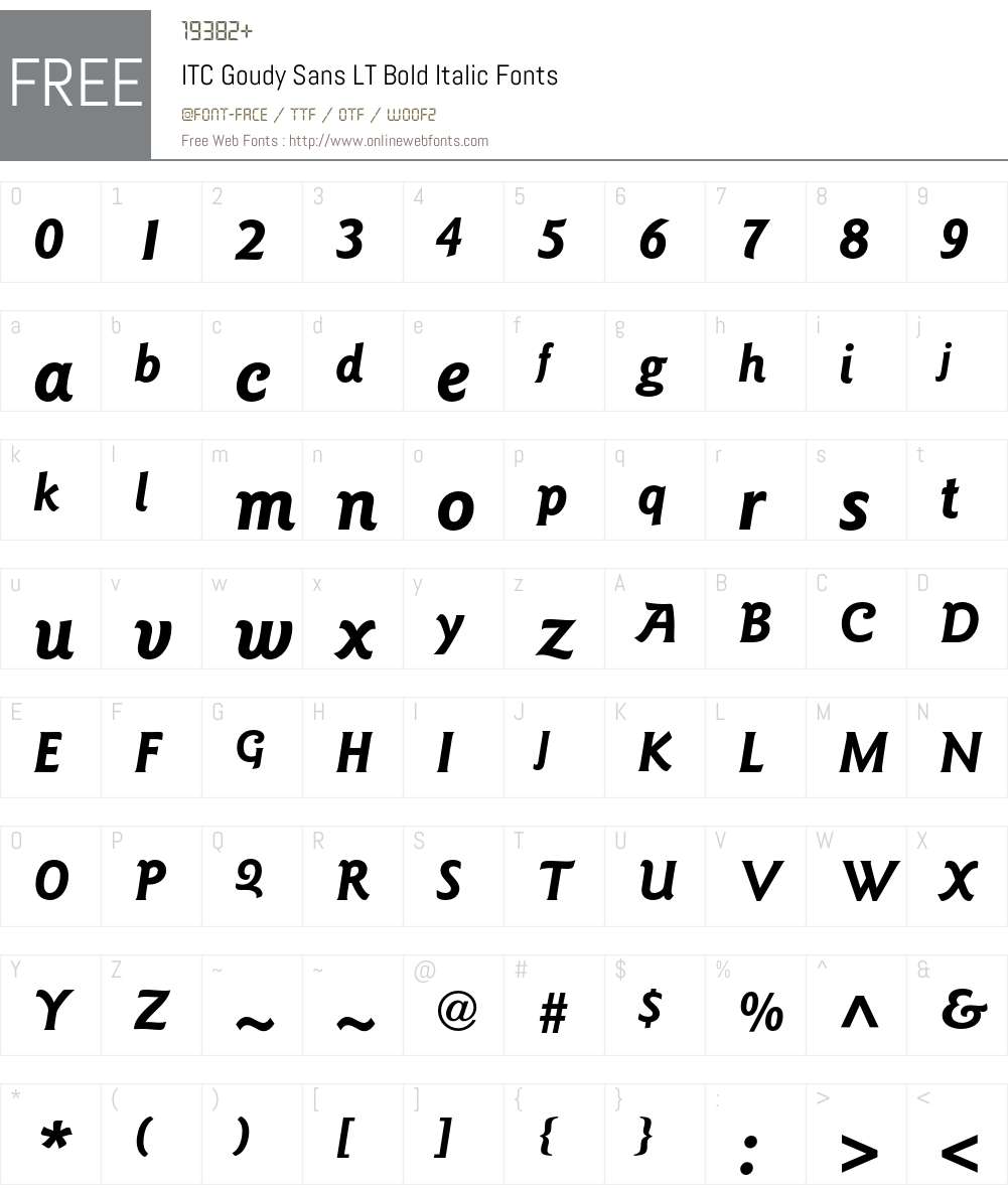 ITC Goudy Sans LT Font Screenshots
