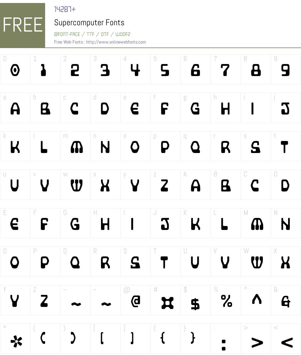Supercomputer Font Screenshots
