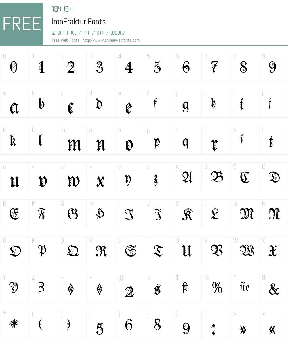 IronFraktur Font Screenshots