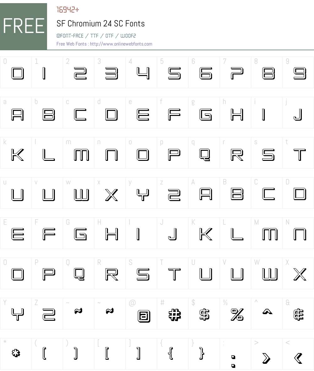 SF Chromium 24 SC Font Screenshots
