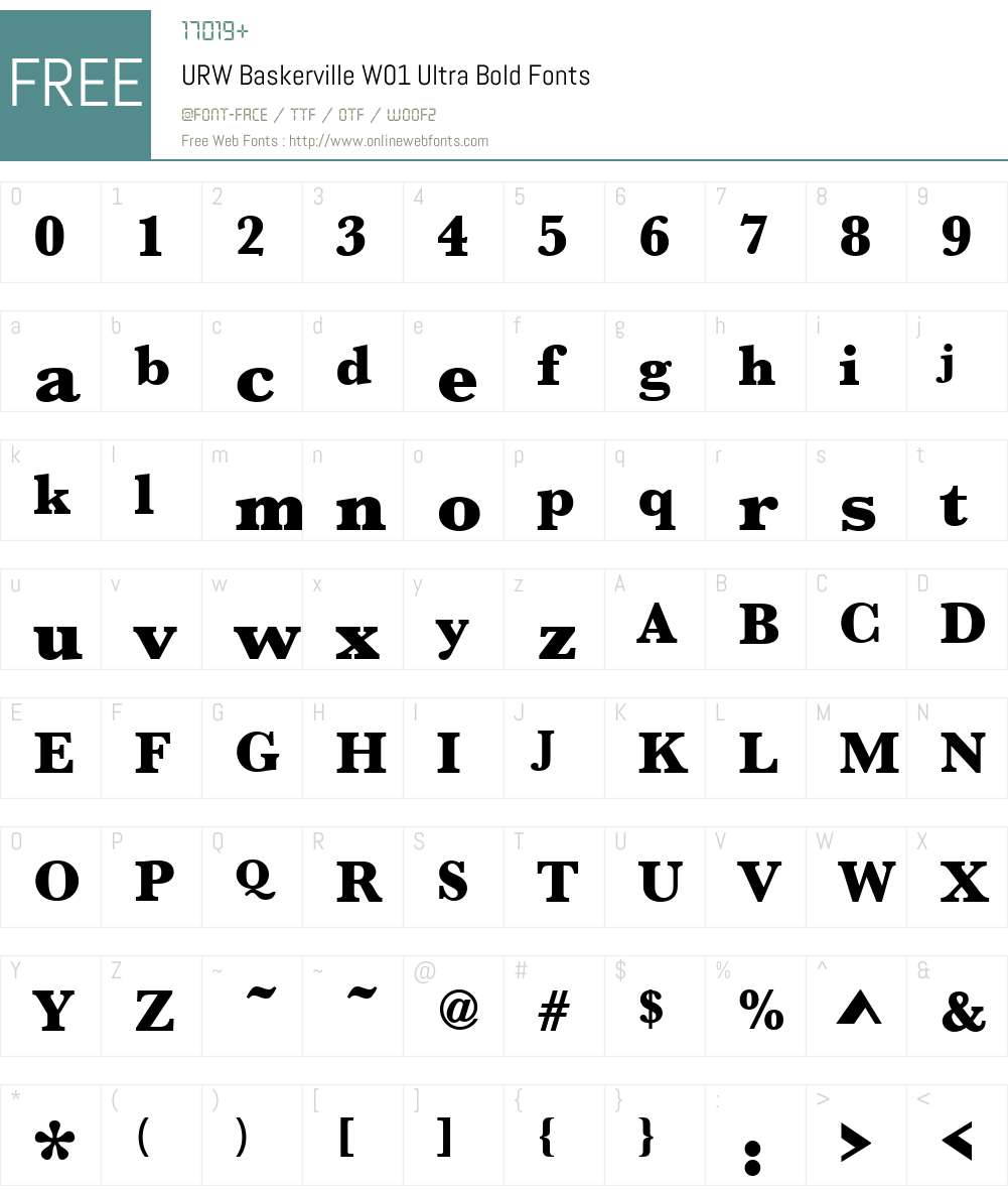 URWBaskervilleW01-UltraBold Font Screenshots