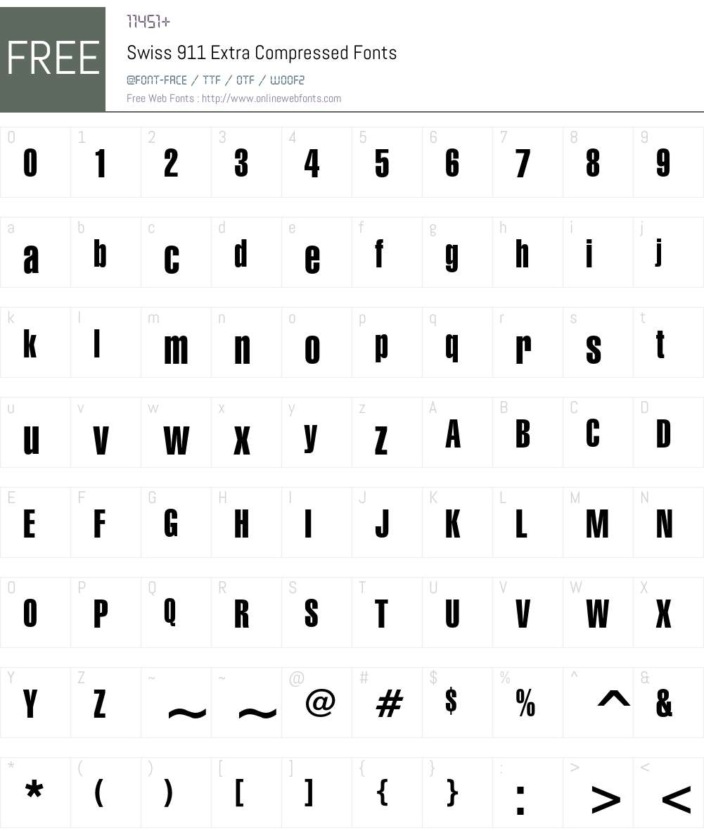 Swiss 911 Font Screenshots