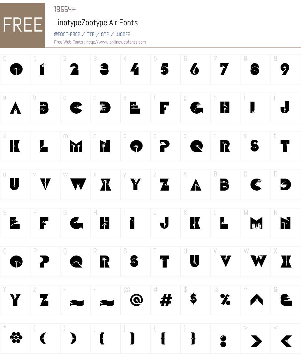 LTZootype Air Font Screenshots