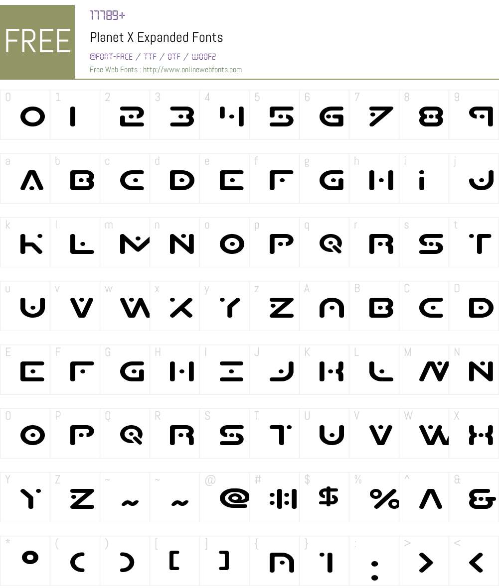 Planet X Expanded Font Screenshots