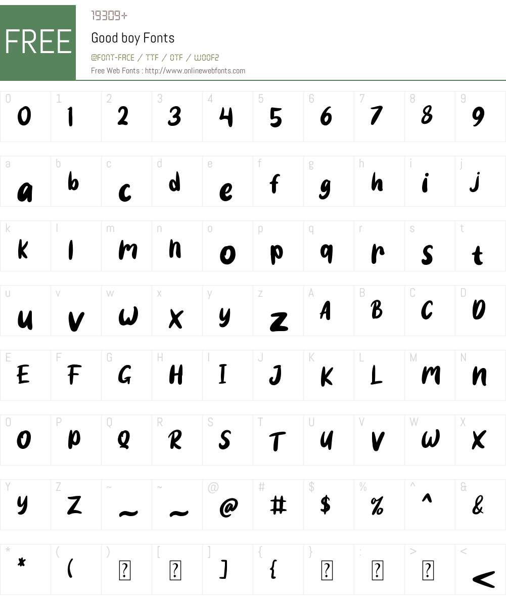 Good boy Font Screenshots