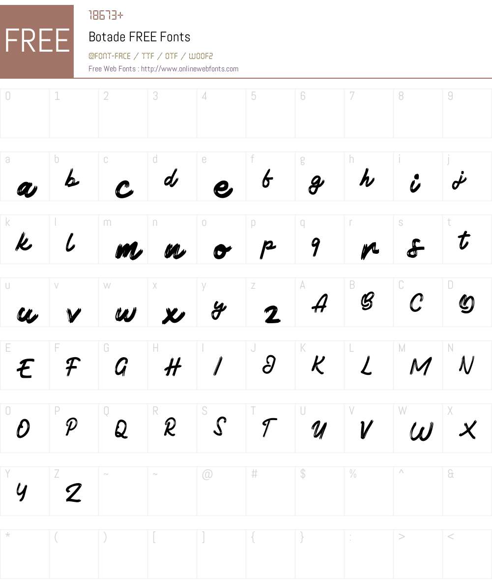 Botade FREE Font Screenshots