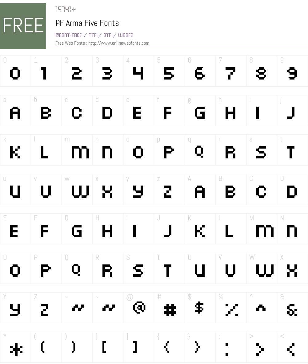 PF Arma Five Font Screenshots