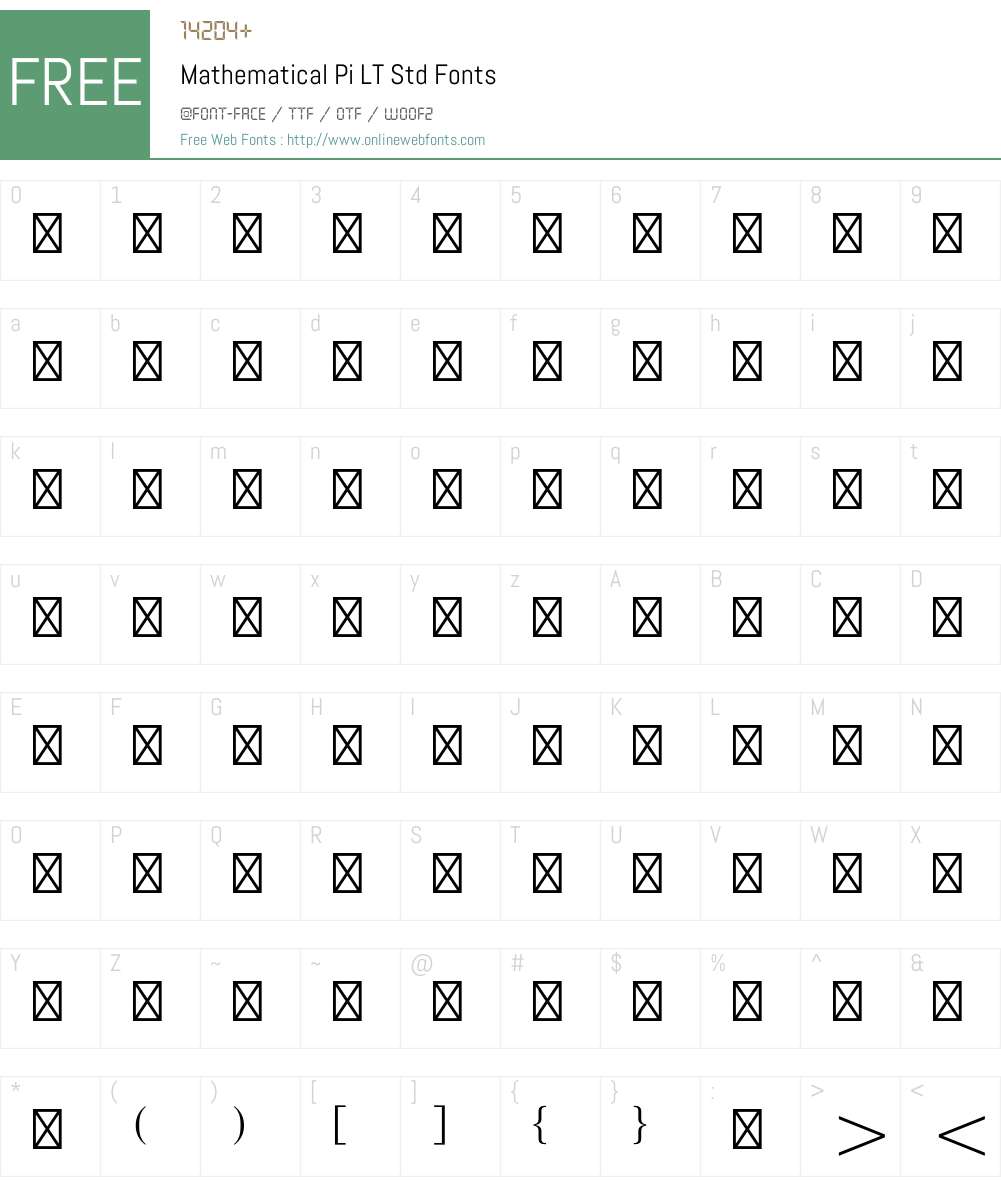 Mathematical Pi LT Std Font Screenshots