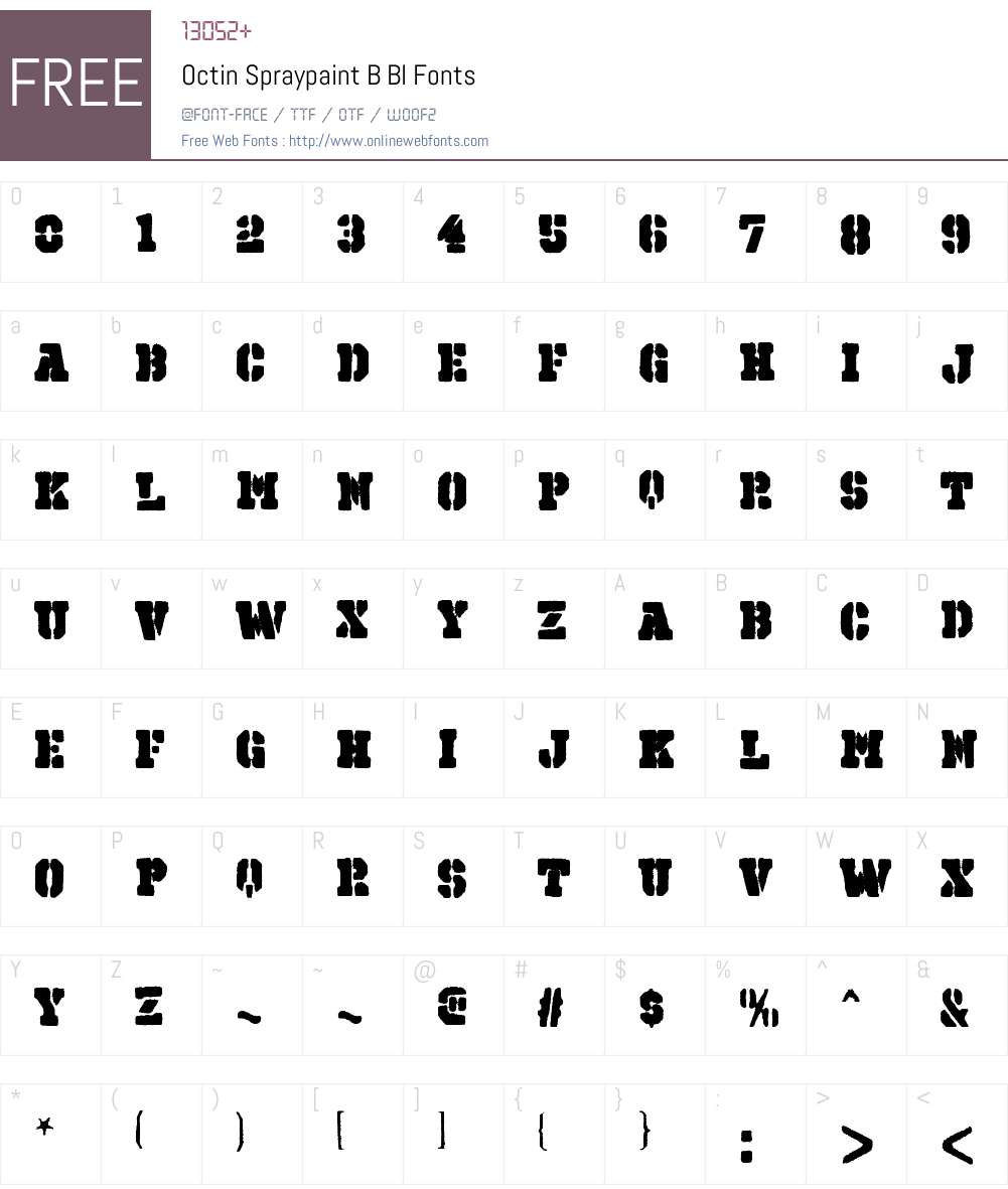 Octin Spraypaint Font Screenshots