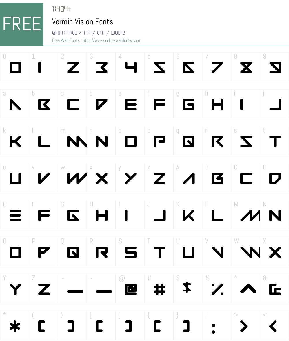 Vermin Vision Font Screenshots