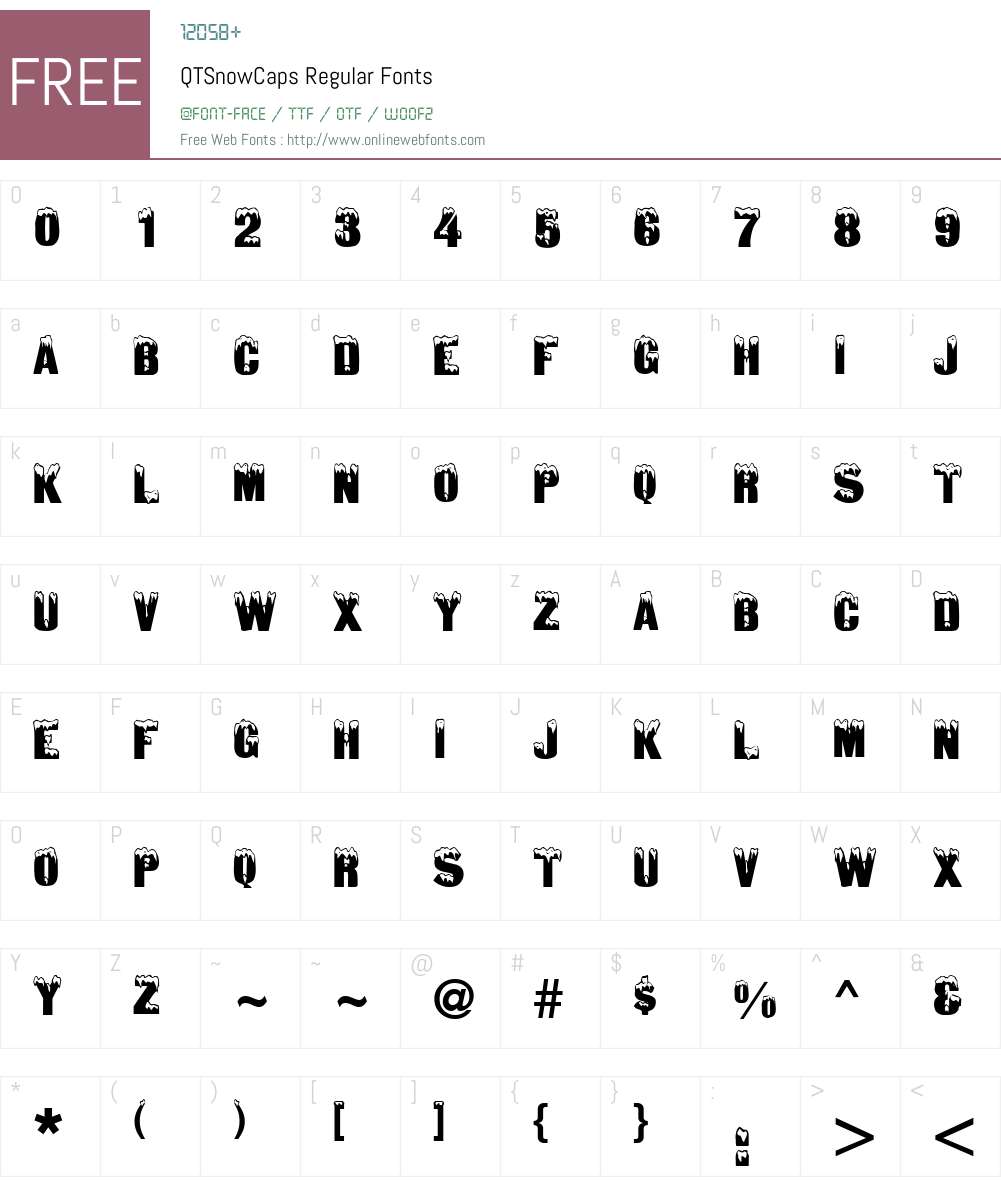 QTSnowCaps Font Screenshots