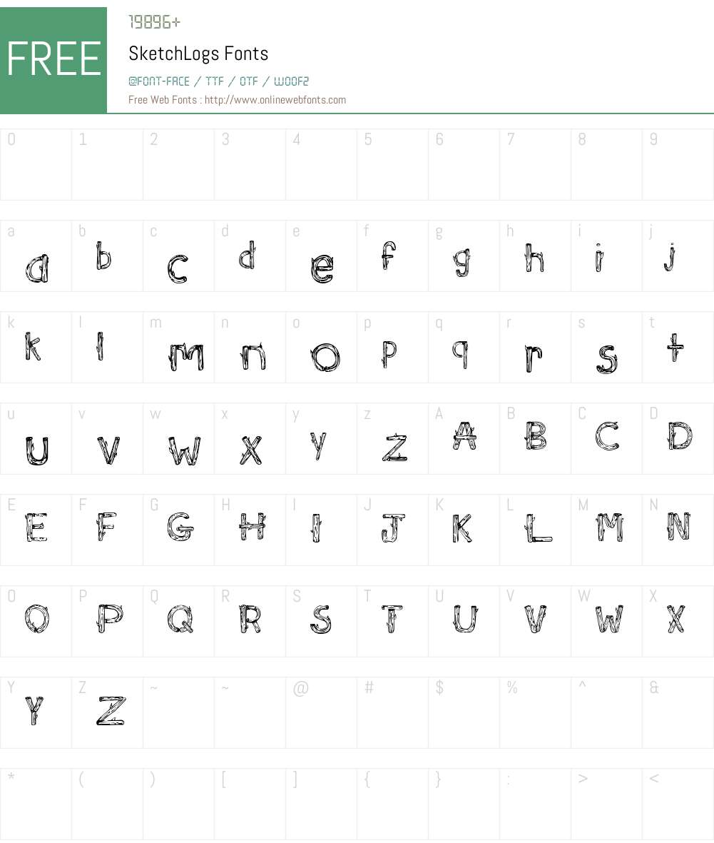 SketchLogs Font Screenshots