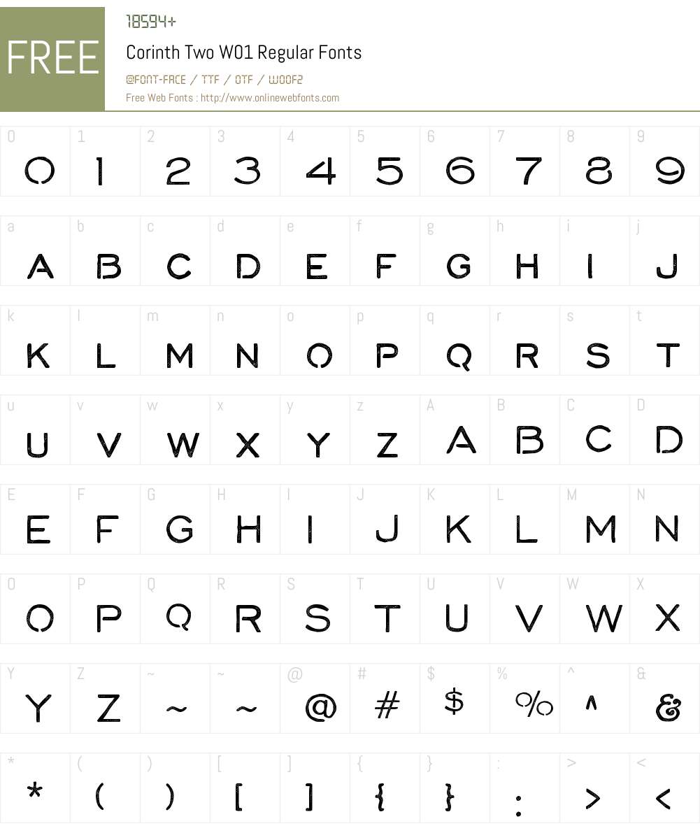 CorinthTwoW01-Regular Font Screenshots