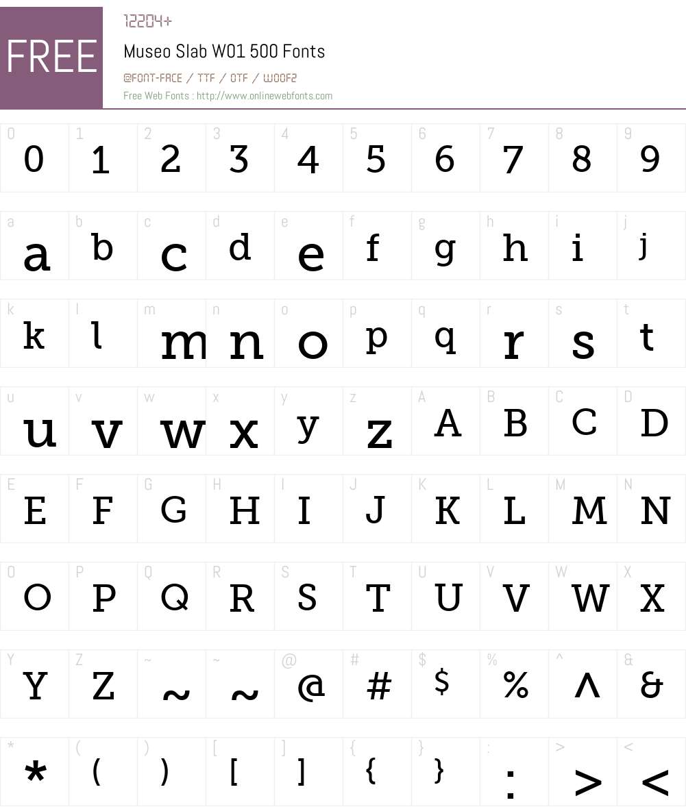 MuseoSlabW01-500 Font Screenshots