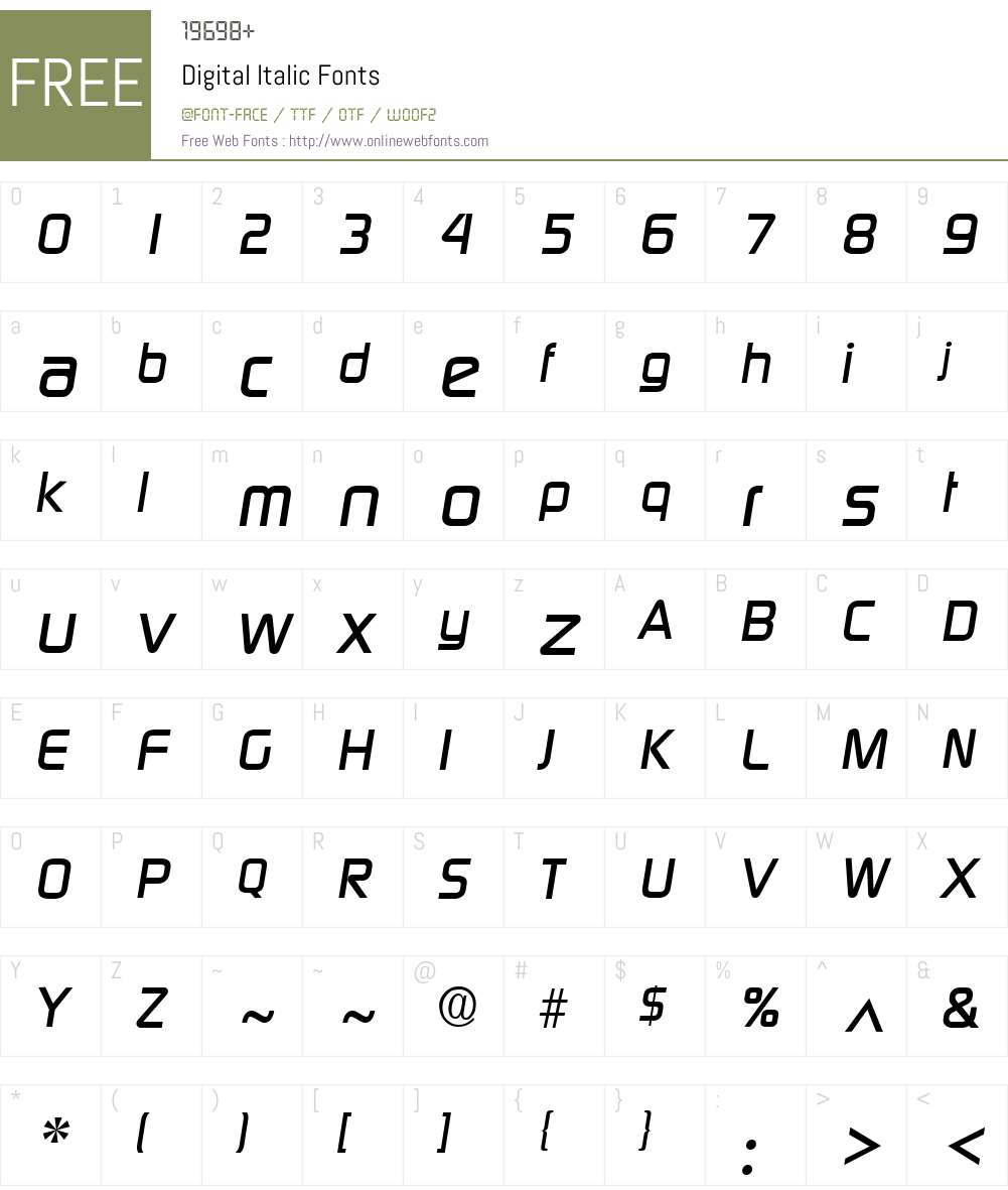 Digital Font Screenshots