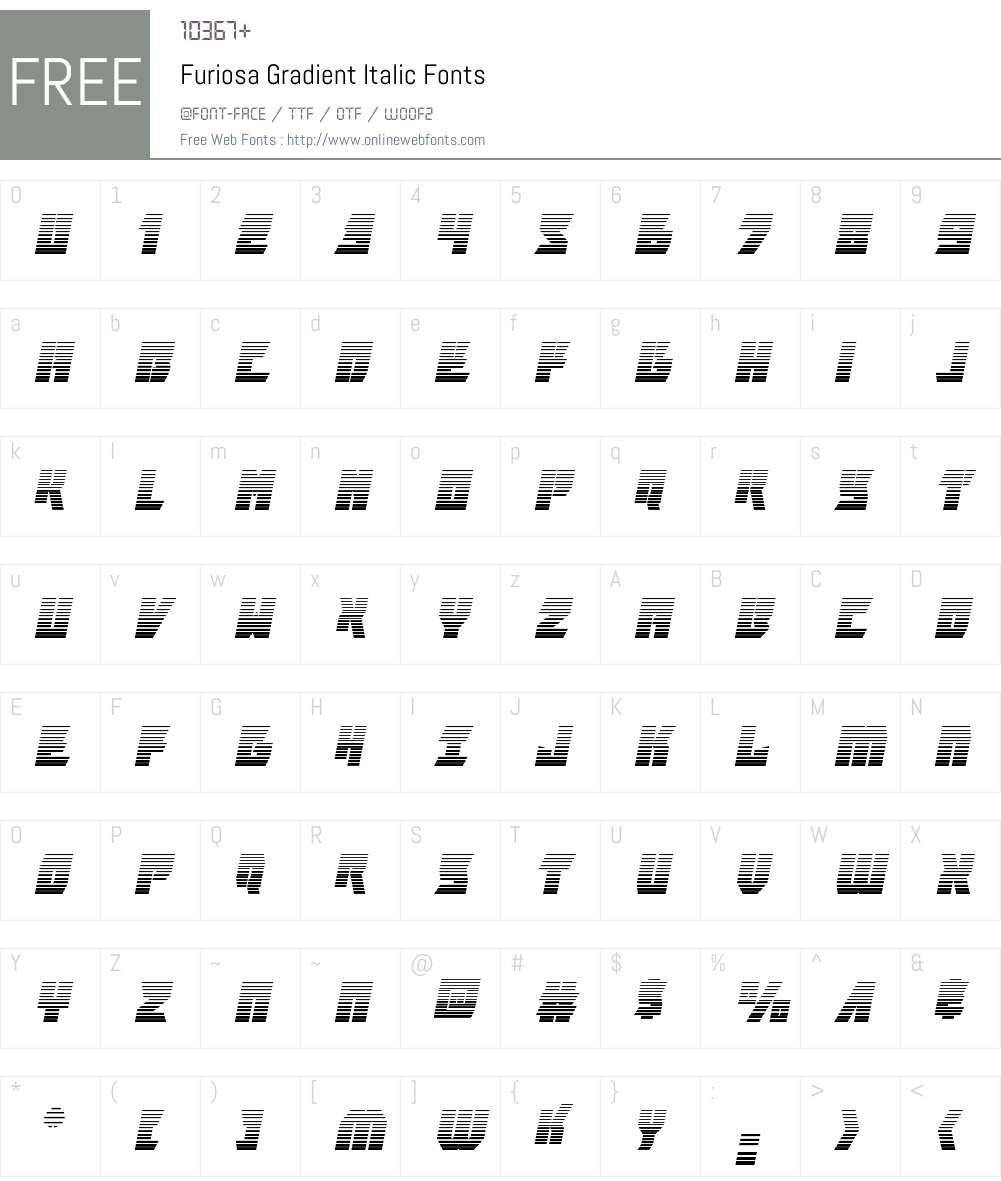 Furiosa Gradient Italic Font Screenshots