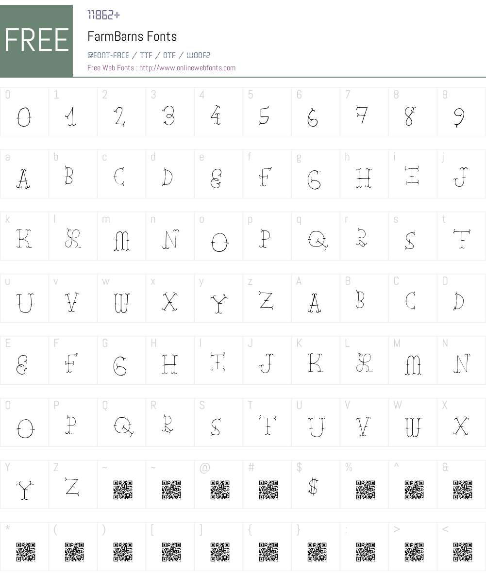 FarmBarns Font Screenshots