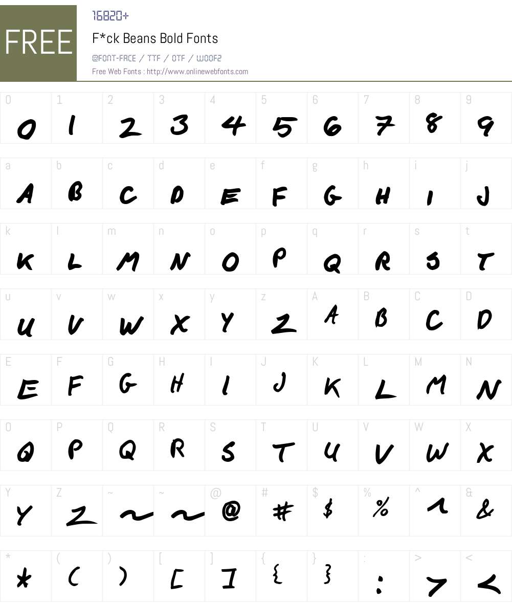 F*ck Beans Font Screenshots