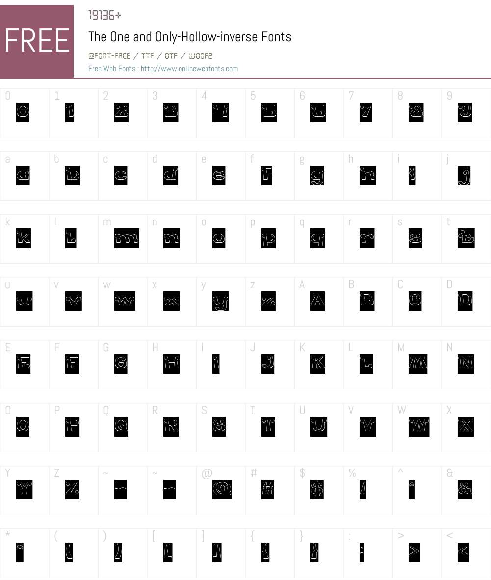 The One and Only-Hollow-inverse Font Screenshots