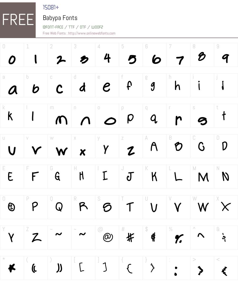 Babypa Font Screenshots