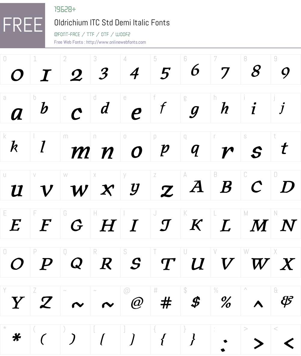 Oldrichium ITC Std Font Screenshots