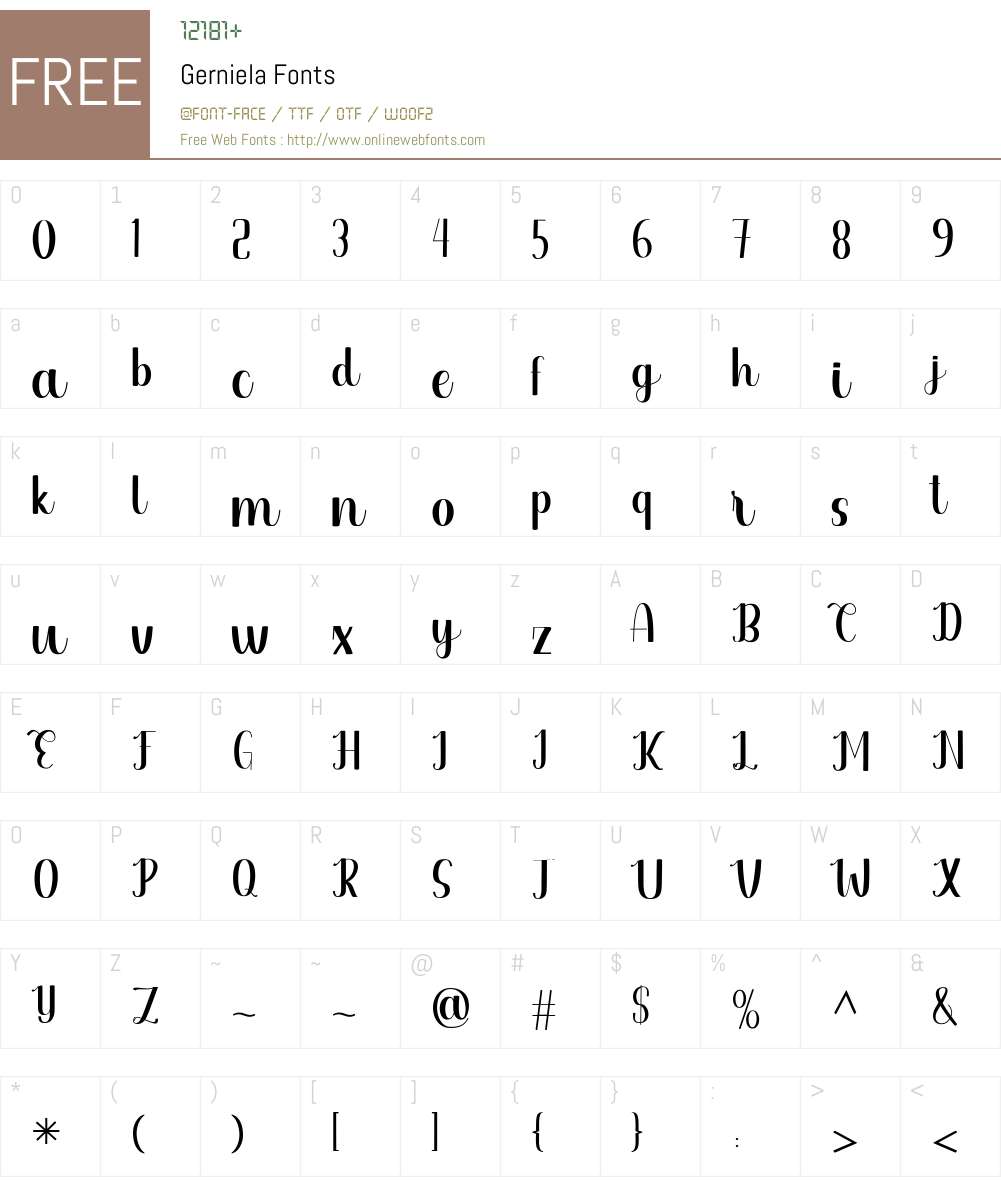 Gerniela Font Screenshots