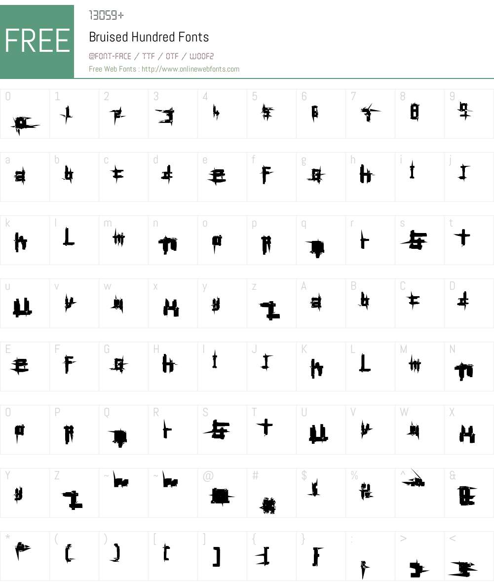Bruised Font Screenshots