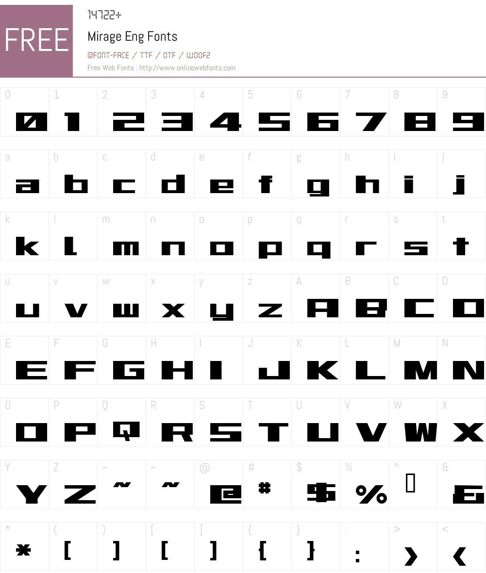 Mirage Font Screenshots