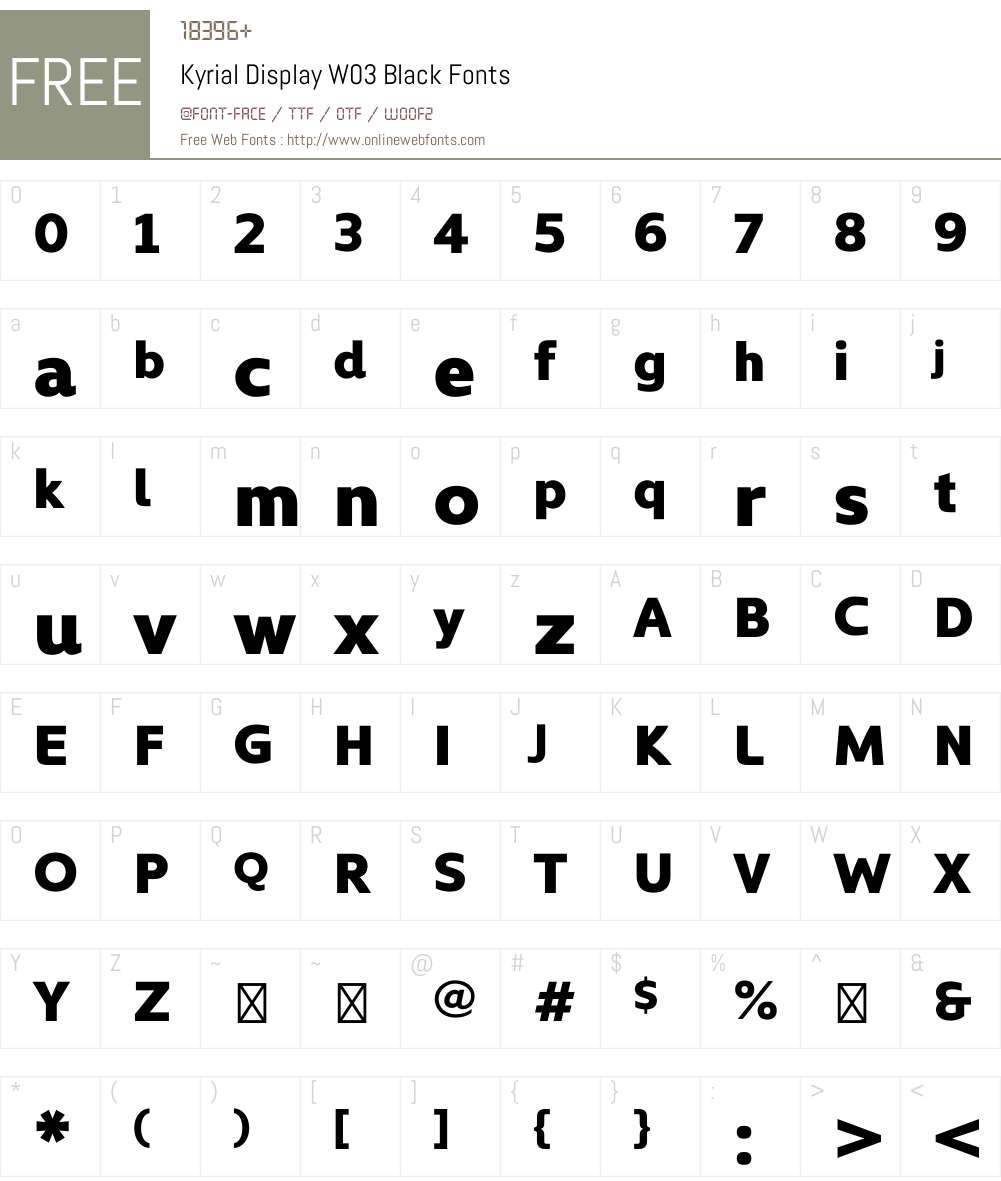 Kyrial Display Font Screenshots