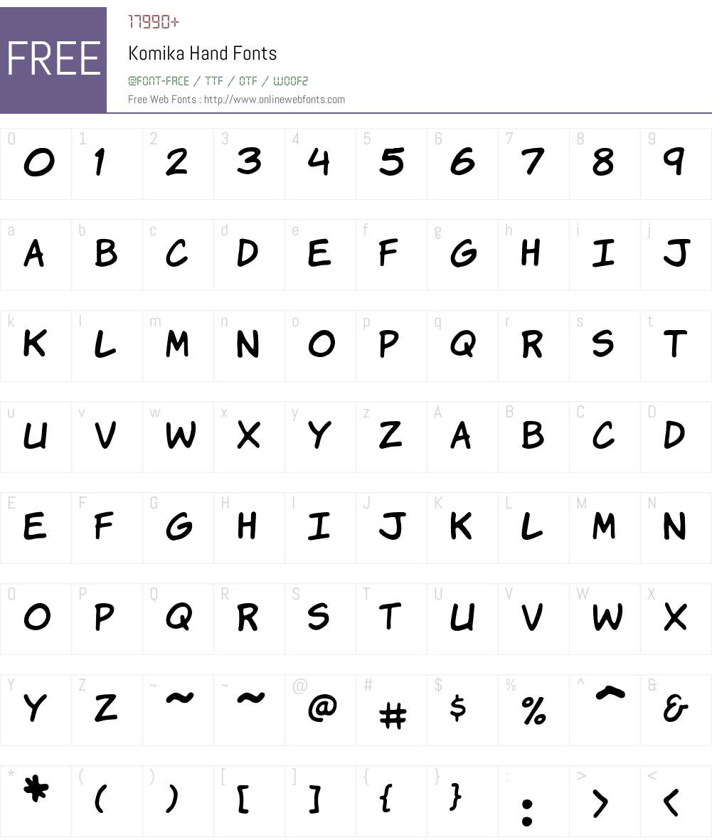 Komika Hand Font Screenshots