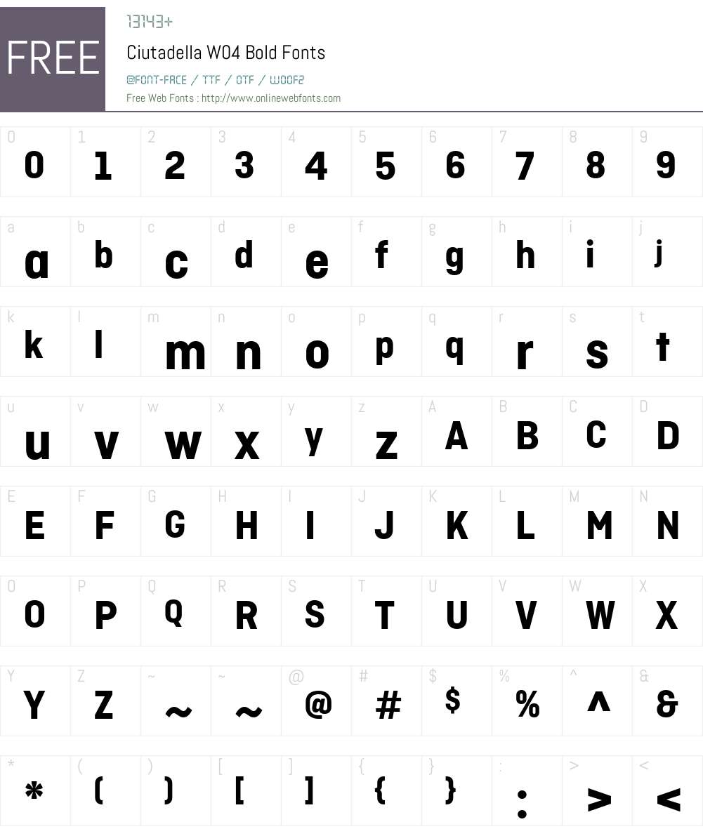 CiutadellaW04-Bold Font Screenshots