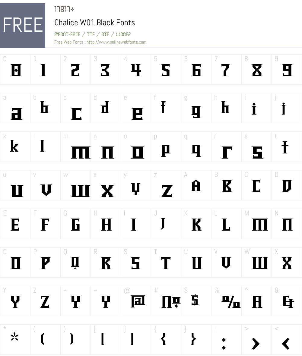 ChaliceW01-Black Font Screenshots