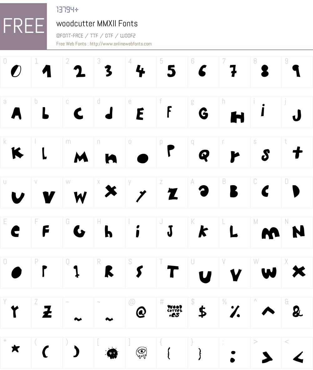 woodcutter MMXII Font Screenshots