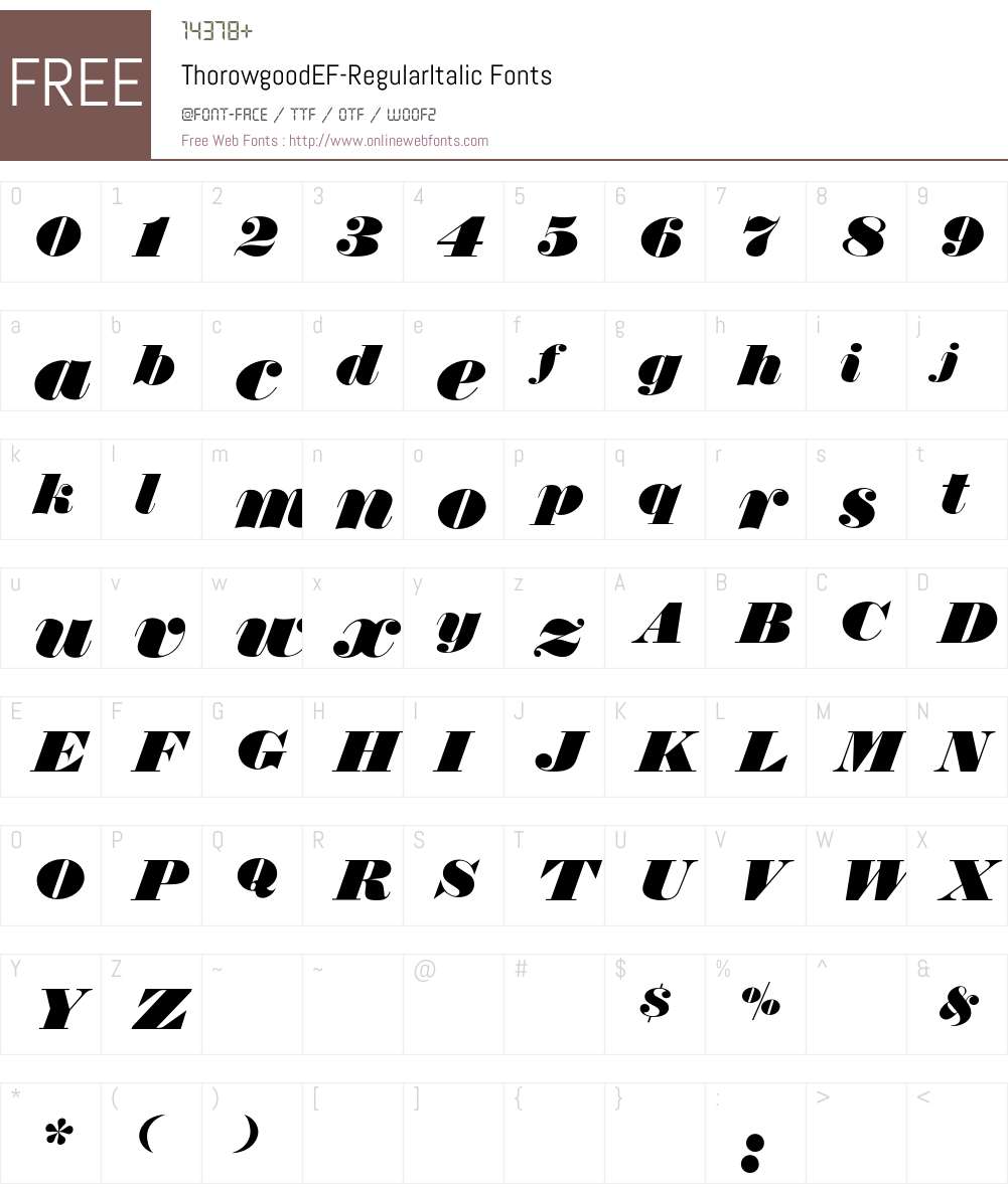 ThorowgoodEF Font Screenshots